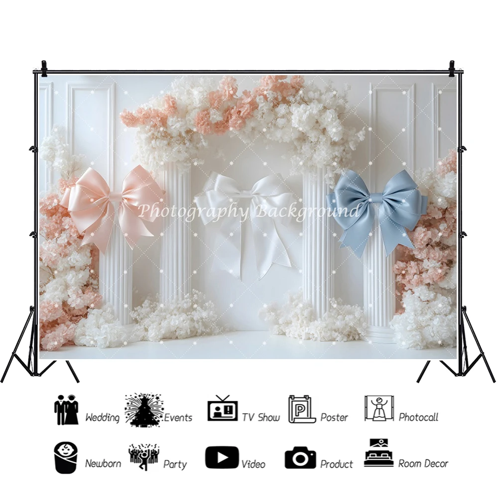 خلفيات استحمام الطفل الملونة الأزهار للصور ستارة لينة الانحناء المشهد الزفاف الديكور حفلة عيد ميلاد صورة خلفية