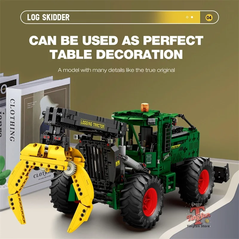 1741PCS RC Hout Tractor Bouwstenen Landbouwtractor Technologie Elektronische Afstandsbediening Auto Bakstenen Model Kinderen Speelgoed Idee Gift