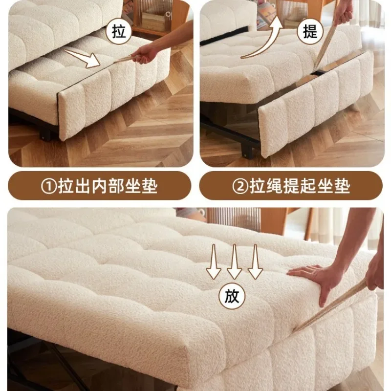 Single sofa bed folding dual-purpose small apartment living room multi-functional two-in-one pull-out retractable sofa