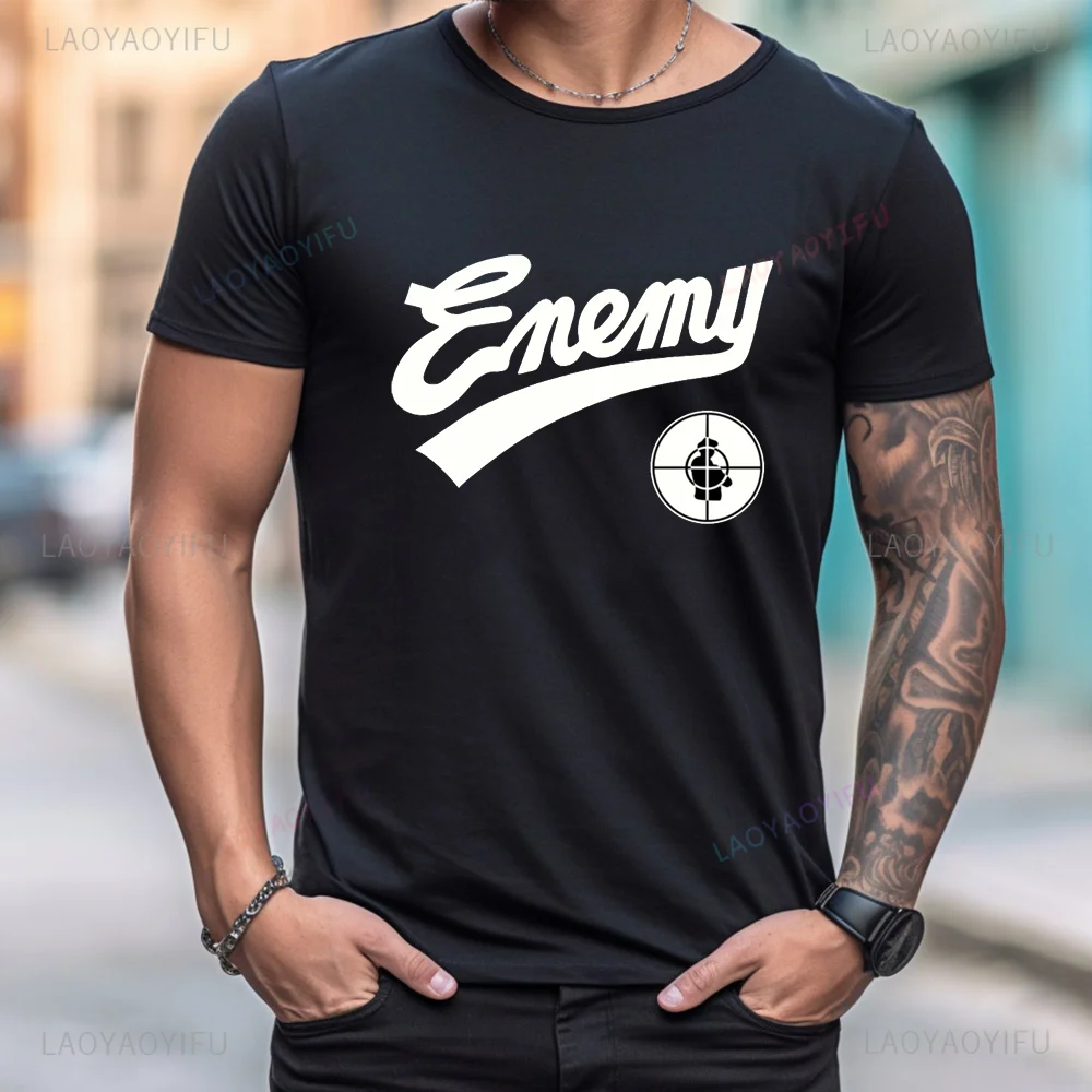 Public Enemy Fight The Power 1989 Baseball Printed Tees Fashion Casual Streetwear Hip-hop Hipster Loose O-neck Hot Sale Tshirt