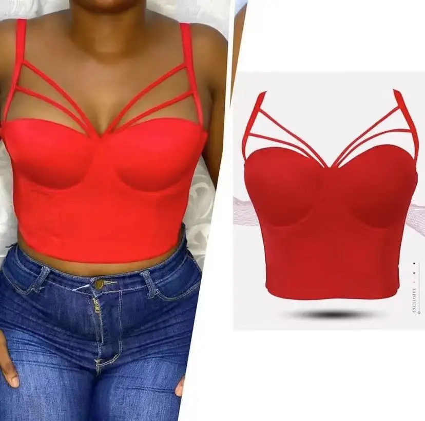 Plus Size S-3XL sexy aushöhlen Frauen Korsett Dame Bra lette Mädchen Party Strap Push-up Bustier Multi Color Crop Top weibliche BH Weste