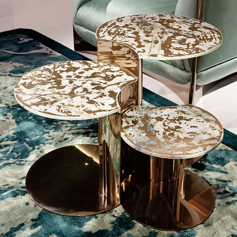 Mesa de centro mãe e filho em mármore