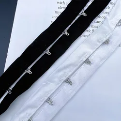5 Yards Single Row Cotton Buckle For DIY Handmade Sewing Crafts Bra Extenders Hook & Eye Tape Clothing Accessories