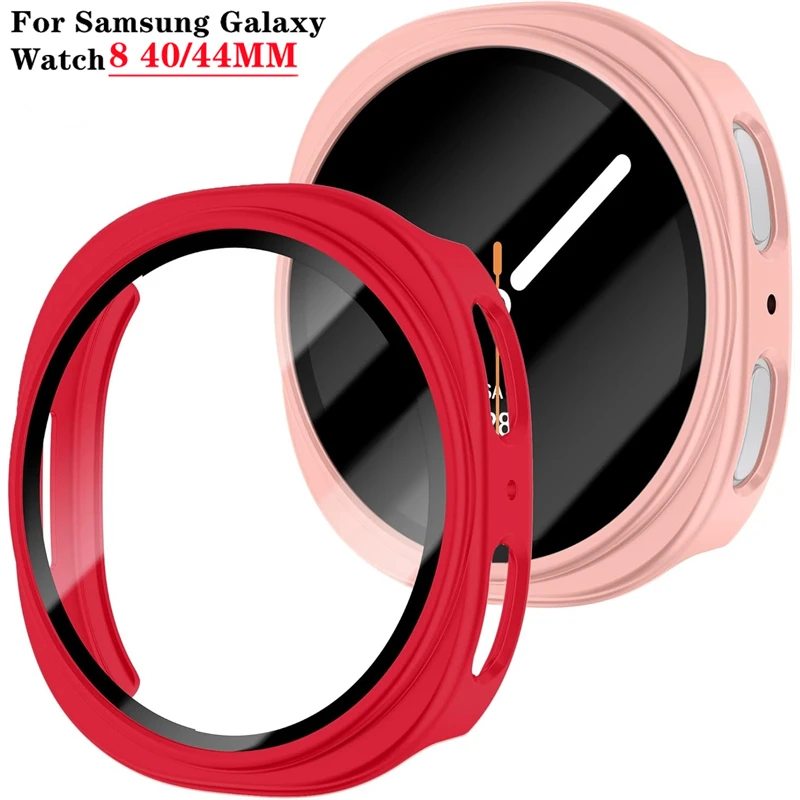 

Tempered Glass+Case for Samsung Galaxy Watch 8 accessories All-around hard PC Bumper Frame Screen Protector 40MM 44MM Cover