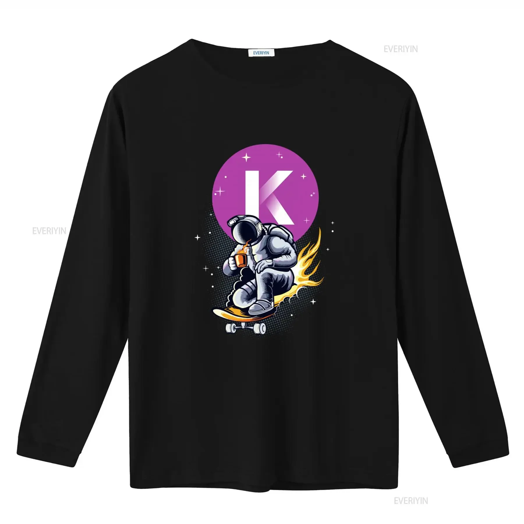 Kadena Crypto Astronaut Skateboarding T Shirt Coin Kda Token Space Design vintage Washed Unisex designer clothes Breathable
