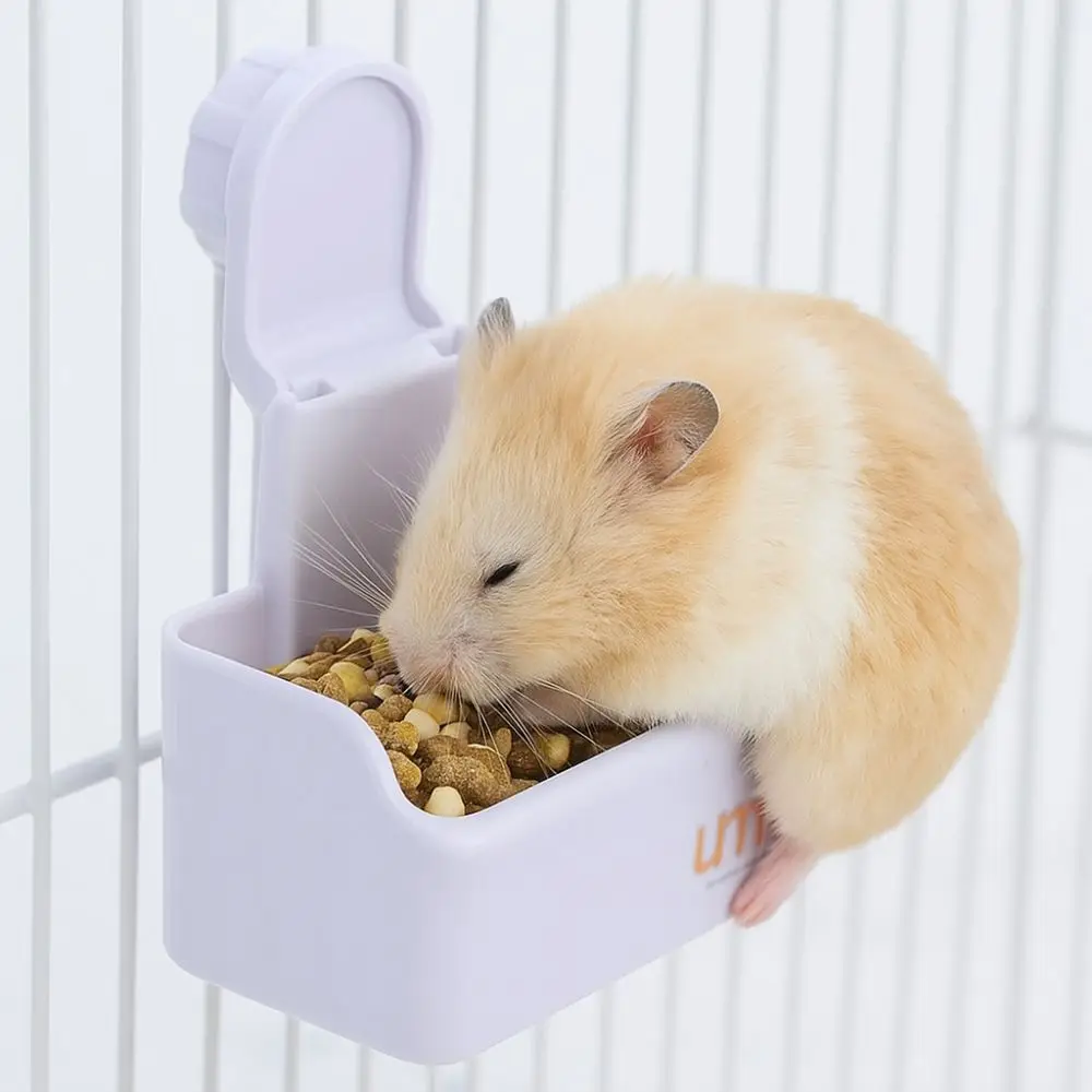 Bite Resistant Rabbit Food Bowl Sliding Rail Movement Large Capacity Rabbit Drinking Bowl PVC Wall Mounted Hanging Cat Feeder