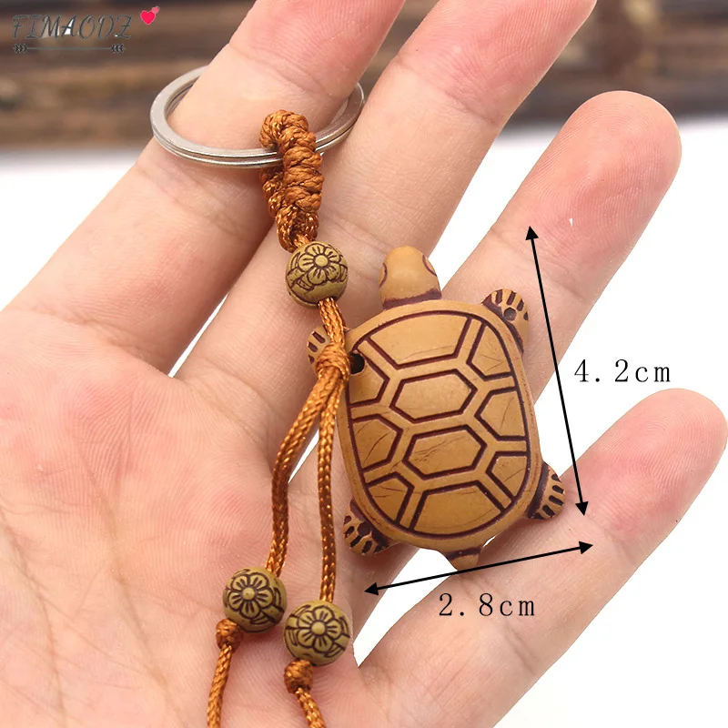 LLavero de tortuga Retro hecho en madera, llavero de tortuga con grabado de caballo, regalo para amigos, serie de animales, llaves de coche, llavero de regalo para mujer