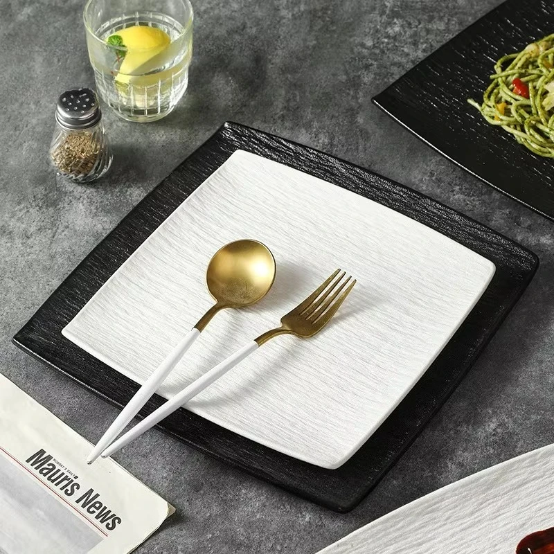 Tableware and plates White high-end Western style salad steak plate Beef Plate Ceramic Pasta Flat Plates  Kitchen Dinner Plates
