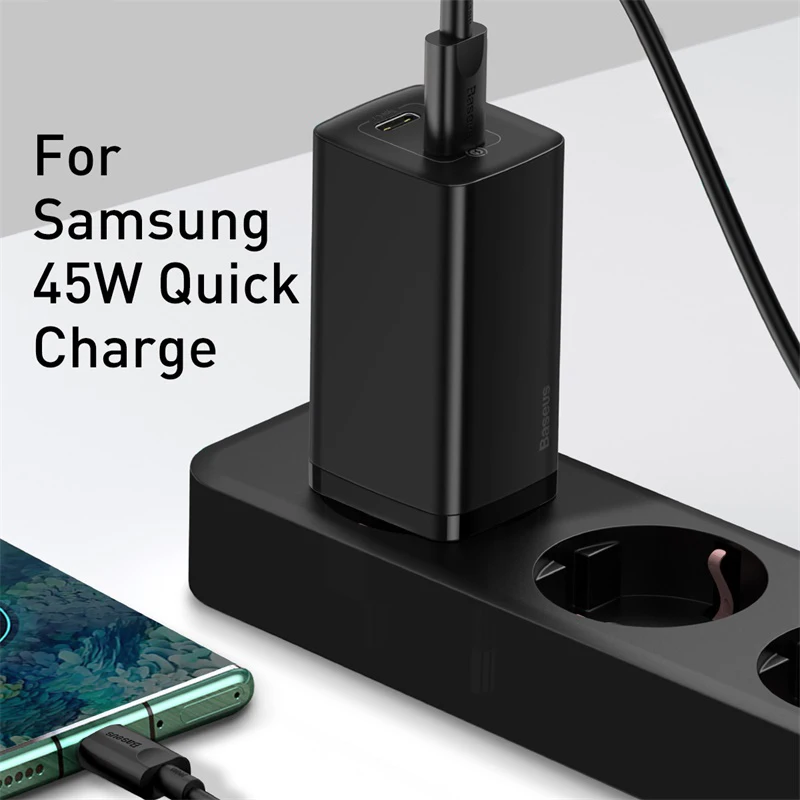 Baseus 65W GaN Charger Quick Charge 4.0 Type C PD Charger USB Charger for iPhone Samsung Xiaomi Fast Charger For Laptop