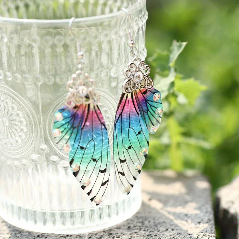 

Temperament Long Butterfly Wings Bridal Earrings Fashion Animal Earrings Simulated Cicada Wings Earrings