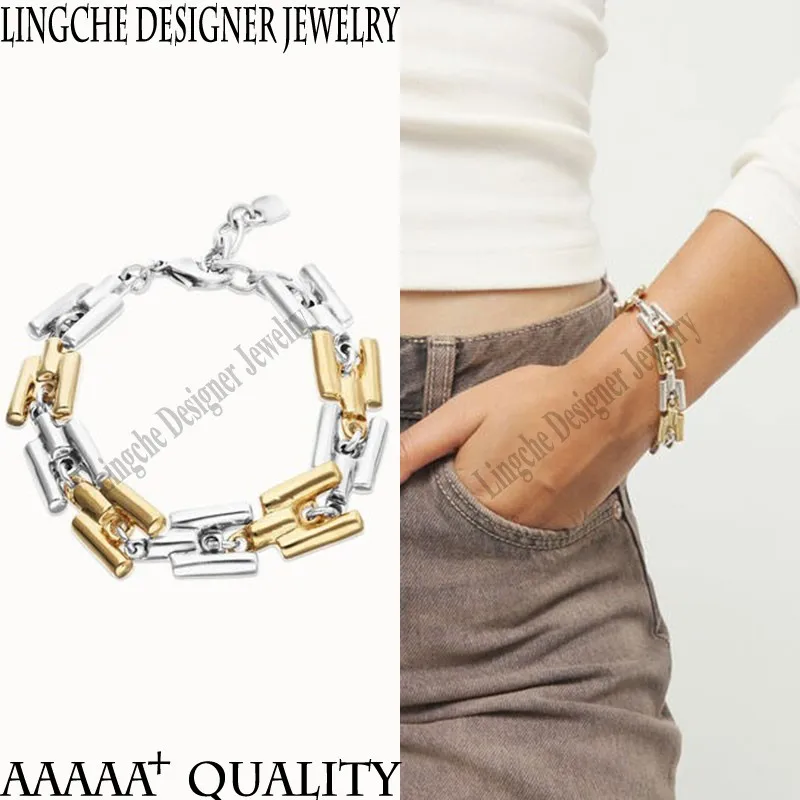 Spanish Designer Original Jewelry Handmade Minimalist Large Link Chain Bracelet Unisex Couple's Luxury Accessories Fine Gift
