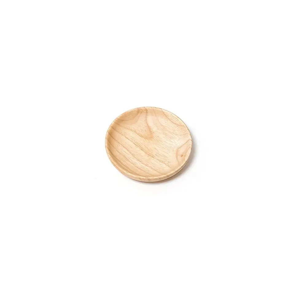 

Japanese Fruit Dishes Tableware Hand-made Unbreakable Round Tea Tray Wood Plate Snack Plate Dessert Plate