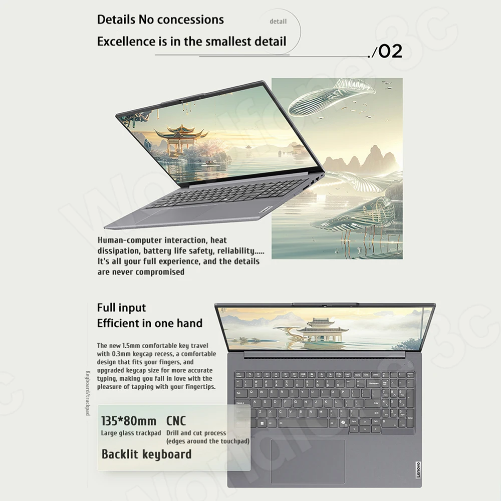 Imagem -04 - Lenovo-laptop Thinkbook 16 Mais 2024 Amd Ryzen r7 8845h Radeon 780m de Ram 16gb Lpddr5x 1t Ssd 16 Polegadas 25 k Tela 120hz Notebook pc