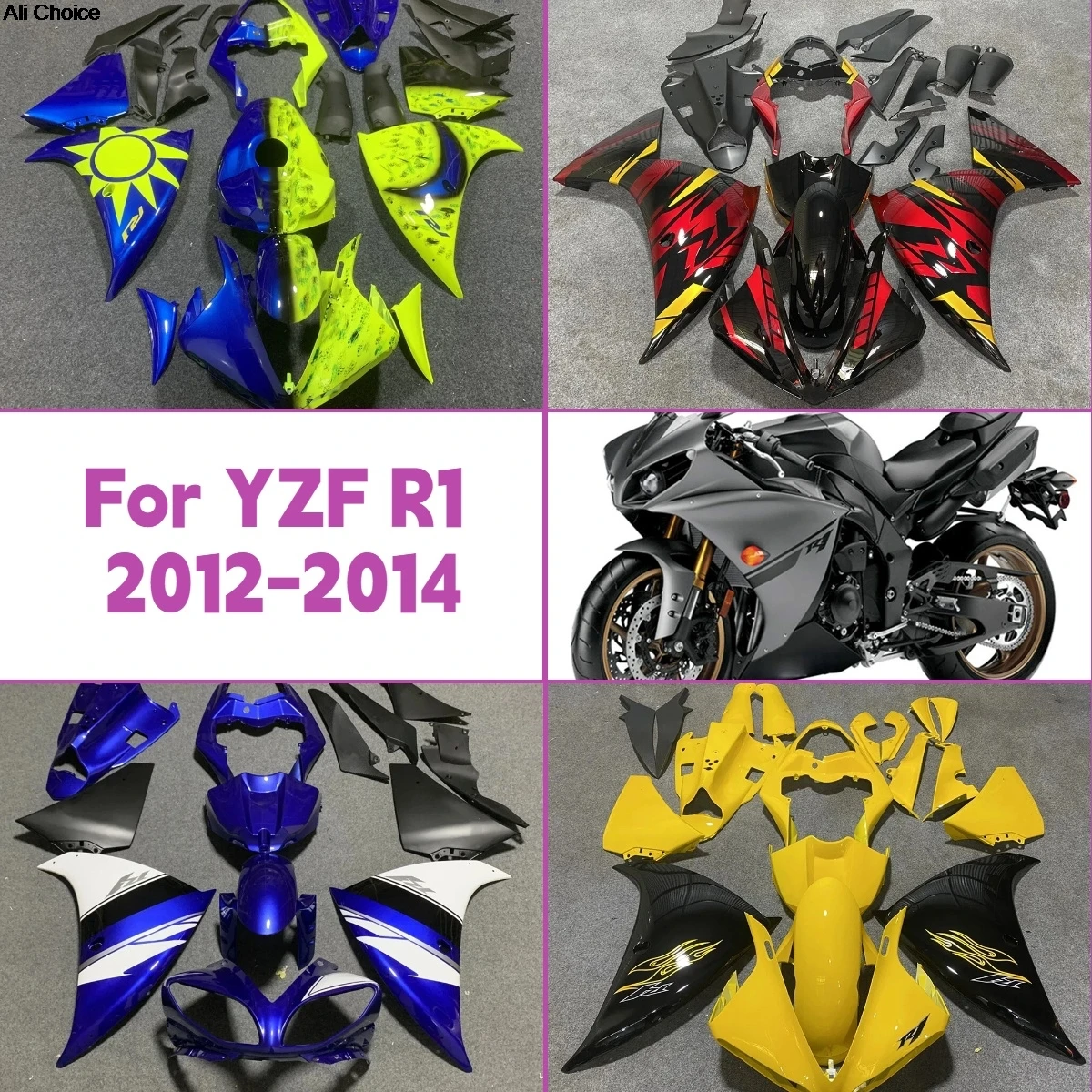 Fairings Perfect Fit 2012 2013 2014 YZF R1 Spare Parts Motorcycle Fairing Kit for 12 13 14 Yamaha YZF-R1