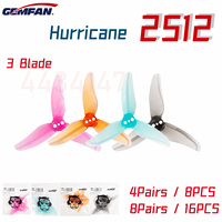 4Pairs /8Pairs Gemfan Hurricane 2512 2.5Inch 3-Blade Propeller 3 Holes 1.5mm Props FPV Propeller for Bassline Toothpick Drone