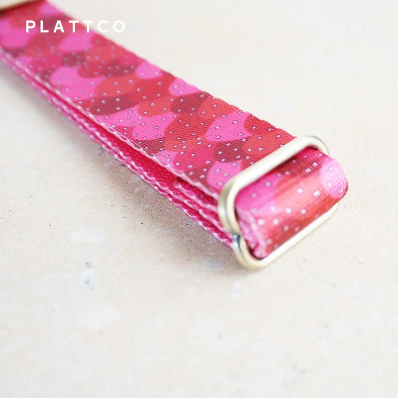 PLATTCO unique design dog collar print STRAWBERRY JELLY with high-quality bronze buckle size 5 PDC322Br