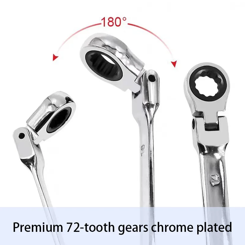 Premium 72 Tooth Gear Chrome Organizer Car Repair Tools New Style Scratch Head Ratchet Combination Wrench Kit SAE 1/4\'\'-13/16\'\'