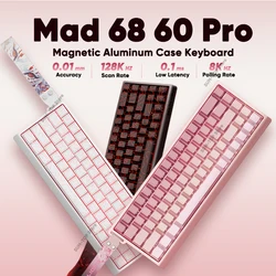 Madlions Mad 60he Mad 68he 68Pro Wired Mechanical Keyboard Gaming Magnetic Switch RT 0.01mm 8K Polling Rate RGB Hotswap Keyboard