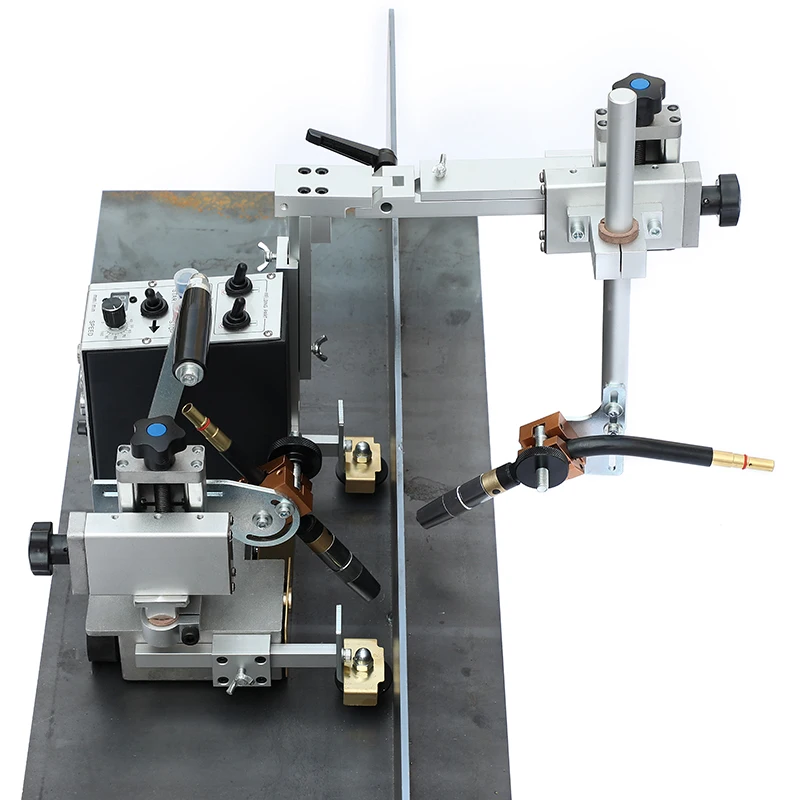 New Double-sided Automatic MIG Welding Robot Tractor High-Speed Straight Seam Welding Portable Double-guns Limit Stop KA-H4