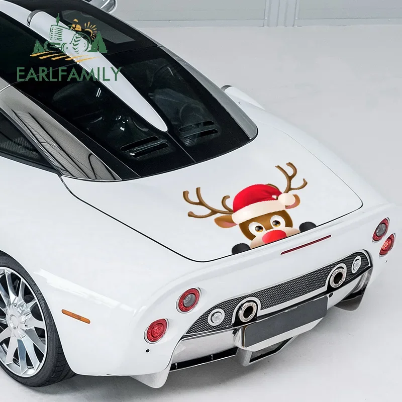 EARLFAMILY 43cm x 30.4cm for Christmas Car Stickers Waterproof Decal Motorcycle Auto Air Conditioner Decals Decoration