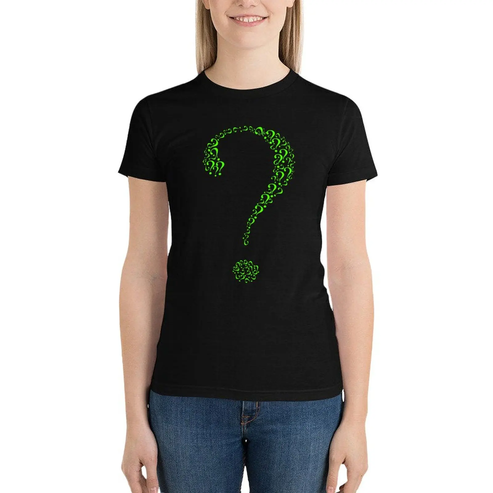 Vraagteken? T-Shirt T-Shirts Blouse Grappige Kat Shirts Voor Vrouwen