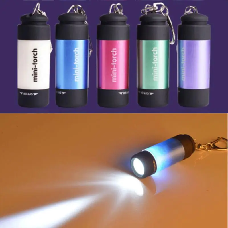 Mini Portable Waterproof LED Flashlight 0.3W USB Torch Night Light Keychain Key Ring Flashlight For Camping Hiking Fishing Torch