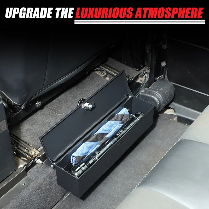 For Land Rover Defender 2004-2018 Aluminum Alloy Car Front Seats Rear Lower Safe Deposit Box Interior Privacy Car Accessories