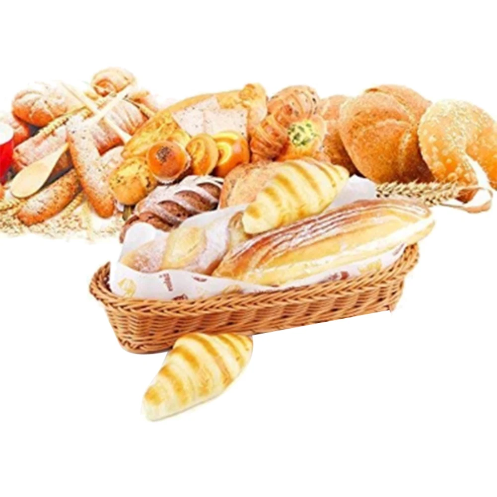 ABWR-2X سلة خبز منسوجة بيضاوية الشكل، سلة تقديم، سلة تخزين 14 بوصة