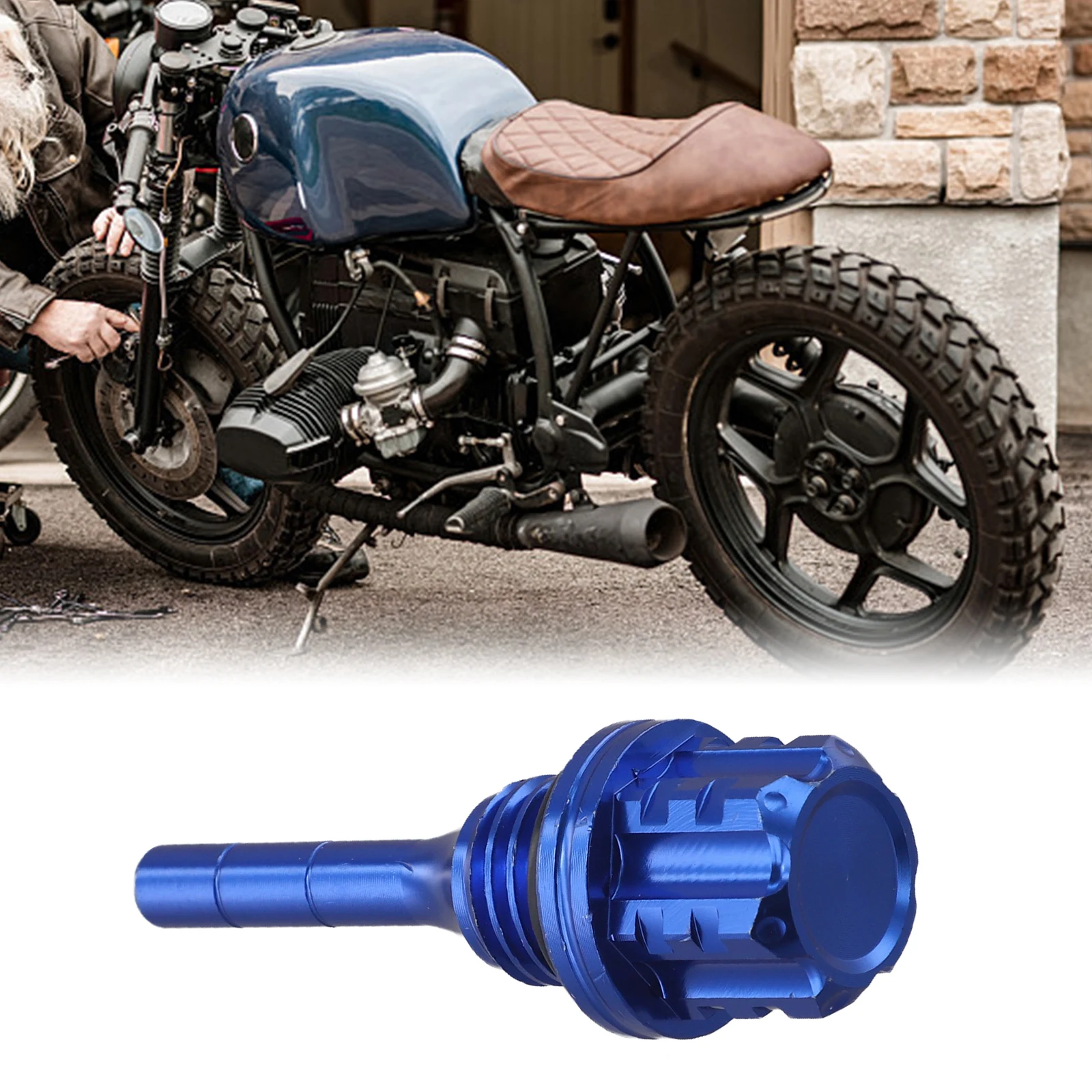 CNC Dipstick Yellow Aluminum Oil Dipstick Easy Installation Non-Deformed Stylish Appearance Wear-Resistant Material