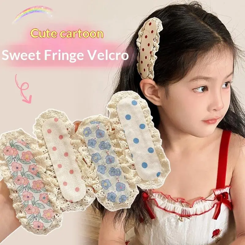 New 2Pcs No Damage Frizz Control Hair Clips Children's Hair Magic Tape Girl's Sweet Lovely Hair Styling Tool For Back Of Head