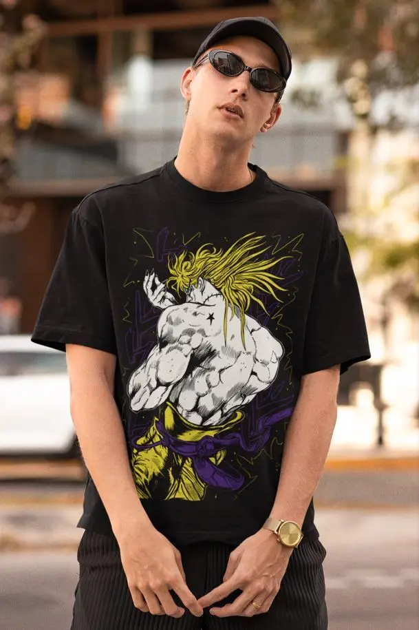 Jojo s Bizarre Diego Brando T-shirt Anime Manga Graphic Tee All Size Black Shirt