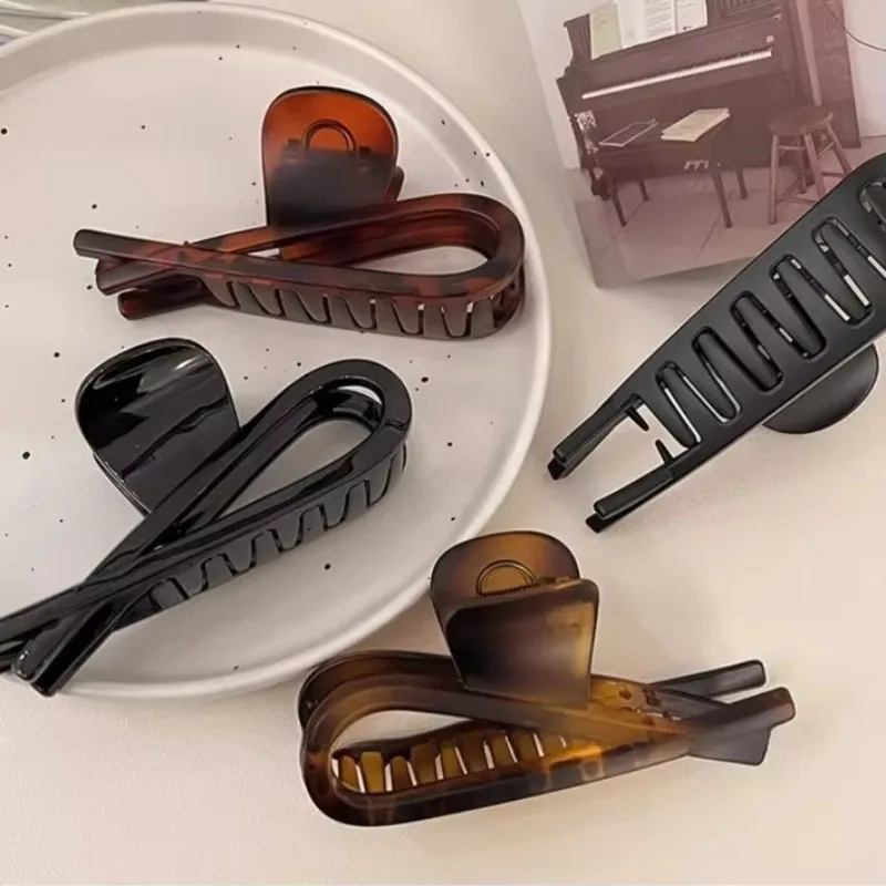 

Elegant Design Retro Acrylic Barrettes Back Head Updo Hair Clip 2024 New Shark Clip