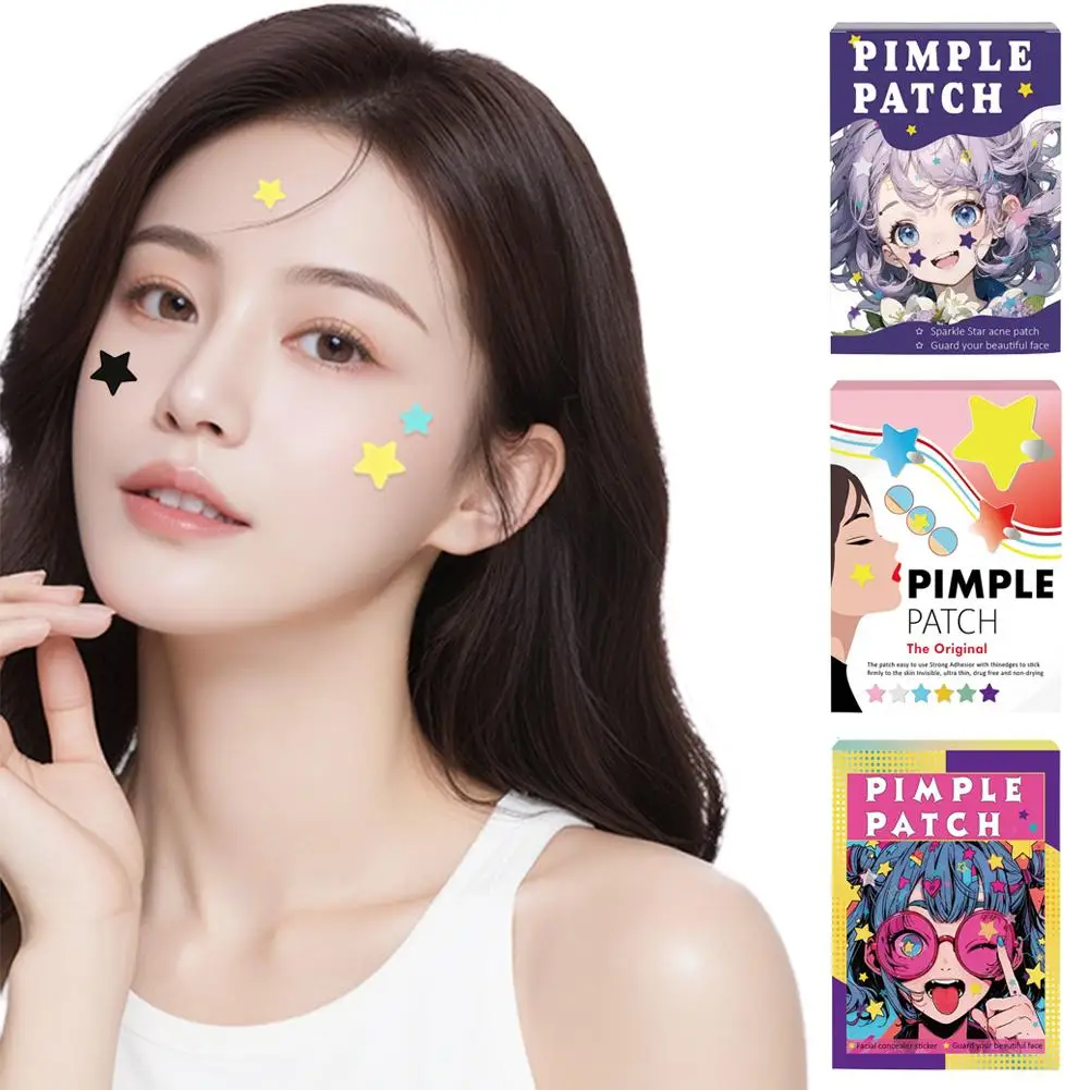 560pcs Colorful Star Pimple Removal Sticker Invisible Breathable Hydrocolloid Acne Patch Anti-Acne Spots Marks Concealer Makeup
