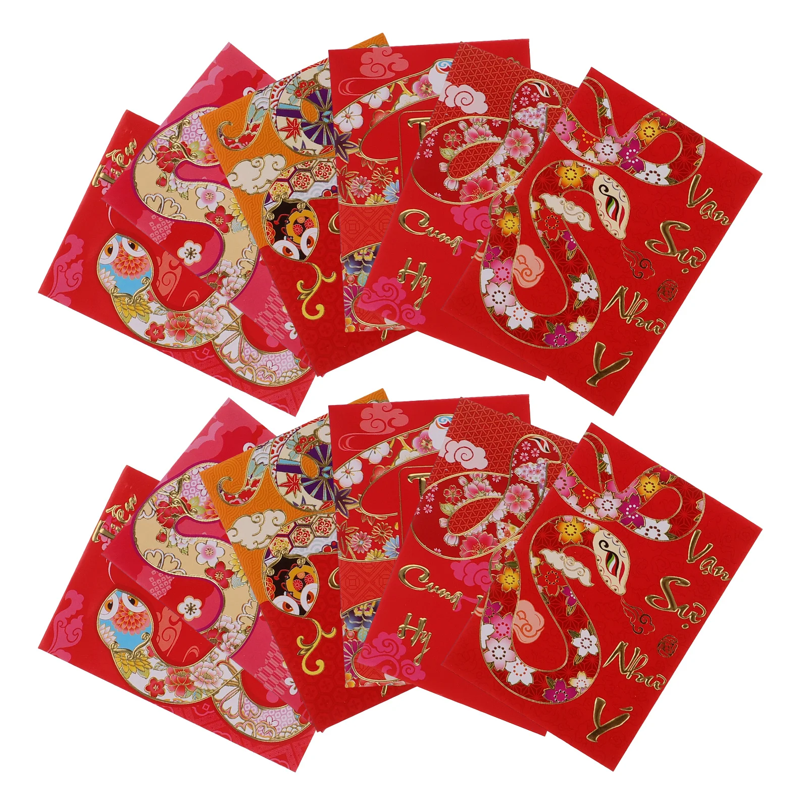 36pcs Vietnamese Red Envelopes Snake Design Chinese New Year Decorations Lucky Money Bags Paper Envelopes Hongbao Printing