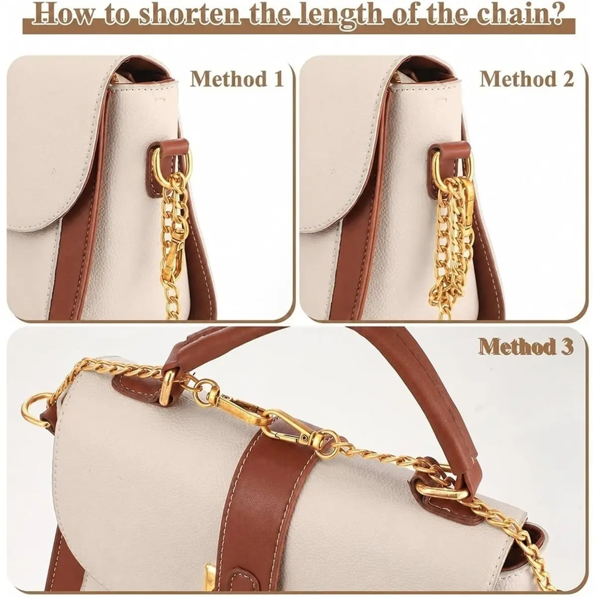 10 Pack Purse Chain Replacement,47 Inch Metal Shoulder Strap for Handbag DIY Metal Shoulder Chain Replacement for Wallet