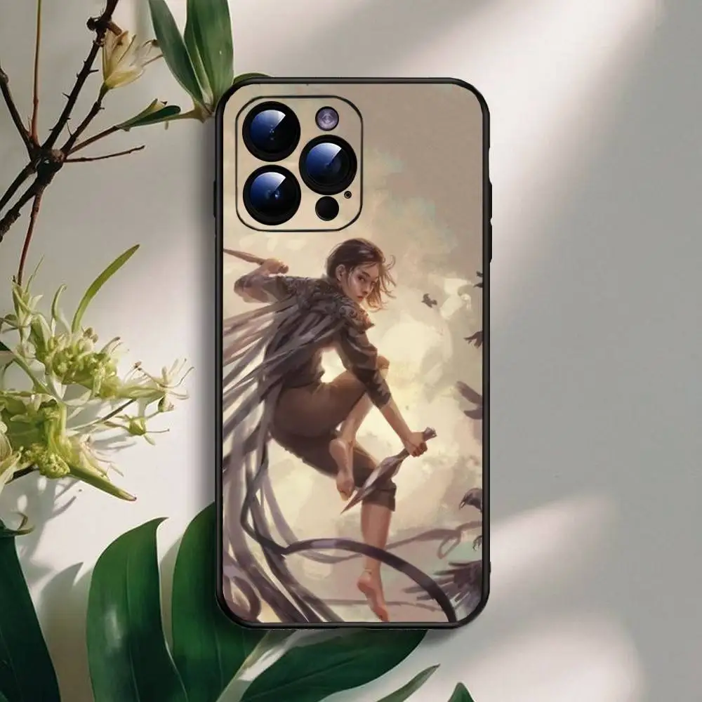 حافظة هاتف M-Mistborn T-Trilogy V-Vin لهاتف iPhone16,15,14,13,12,11 Plus,Pro Max,XS,X,XR,SE,Mini,8,7,غطاء أسود من السيليكون الناعم