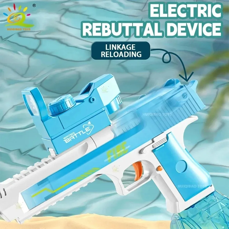 Desert Eagle Electric Auto Combat Light Linkage Water Gun Summer Outdoor Fantasy Fight Firing Strzelanie Zabawka dla dzieci Prezent dla chłopca