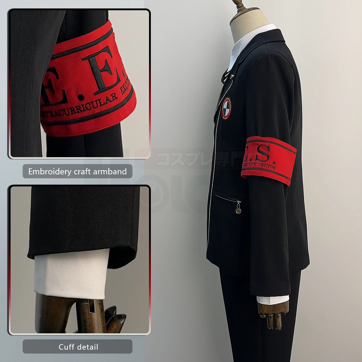 HOLOUN Game P3 Makoto Yuki Cosplay Costume Wig Gekkoukan High School Uniform Embroidery Suit Pants Shirt Daily Wearing Gift
