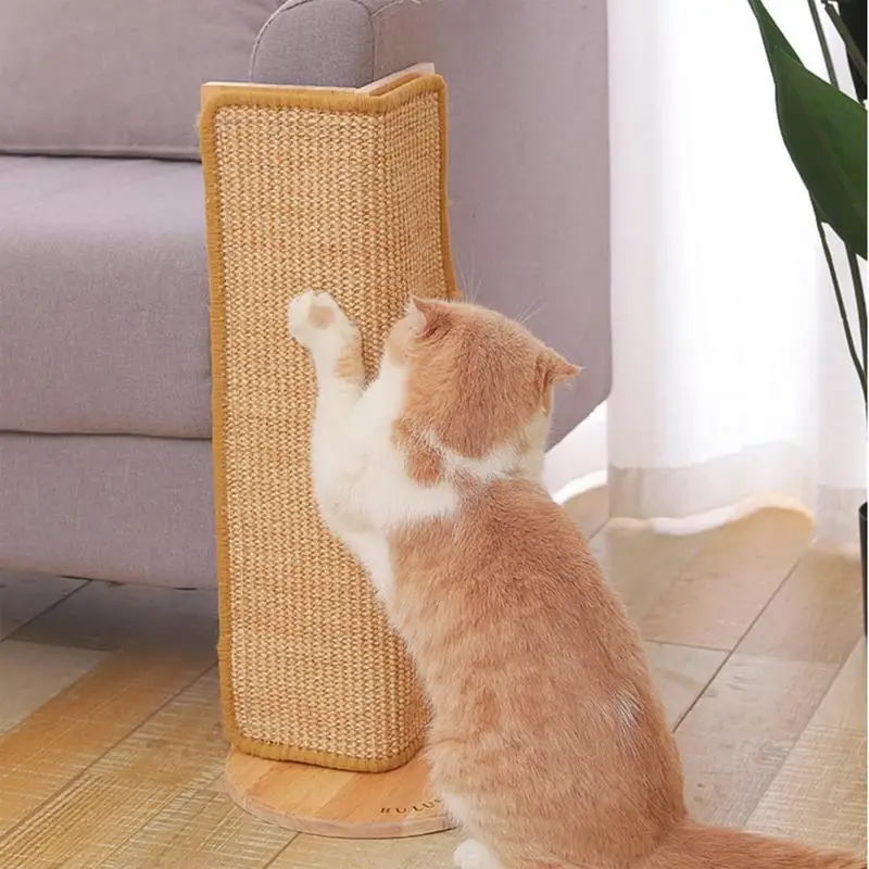 Cat Scratching Board Kitten Corner Sisal Scratcher Wear-Resistant Pet Scratch Mat Furniture Protecting Scratch Pad For Grinding