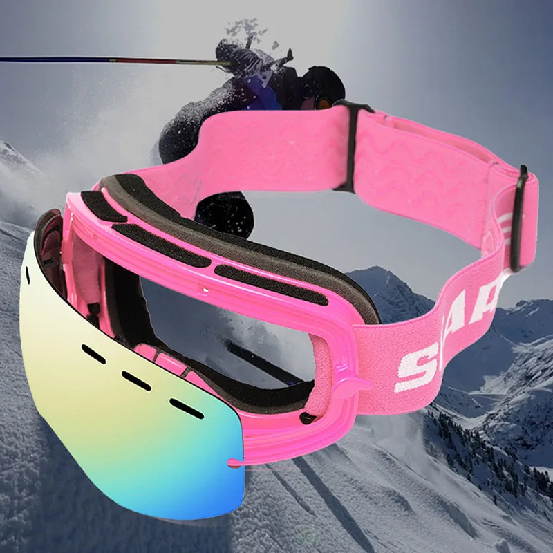 New Girls Boys Ski Glasses for Children Spherical Double Layer Windproof  Anti-fog Eyewear Outdoor Sports Skiing Snow Goggles