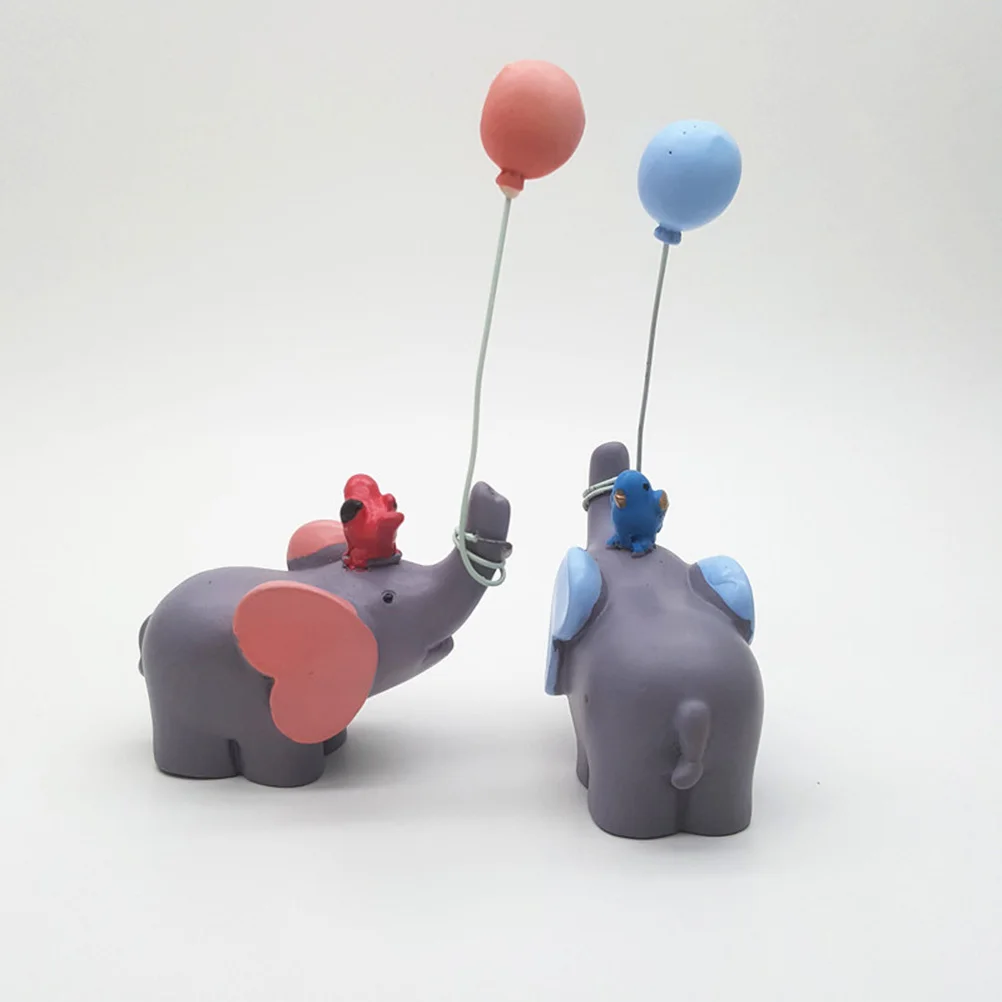 

Balloon Elephant Cake Decor Resin Small Craft Kids Gift Garden Statue Indoor Car Desk Ornament Wedding Dessert Table