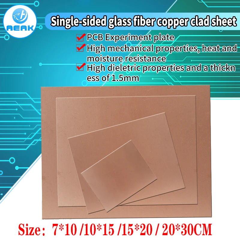 FR4 PCB 7x10 10x15 15x20 20x30 cm 7*10 10*15 15*20 20*30 Single Side Copper Clad plate DIY PCB Kit Laminate Circuit Board