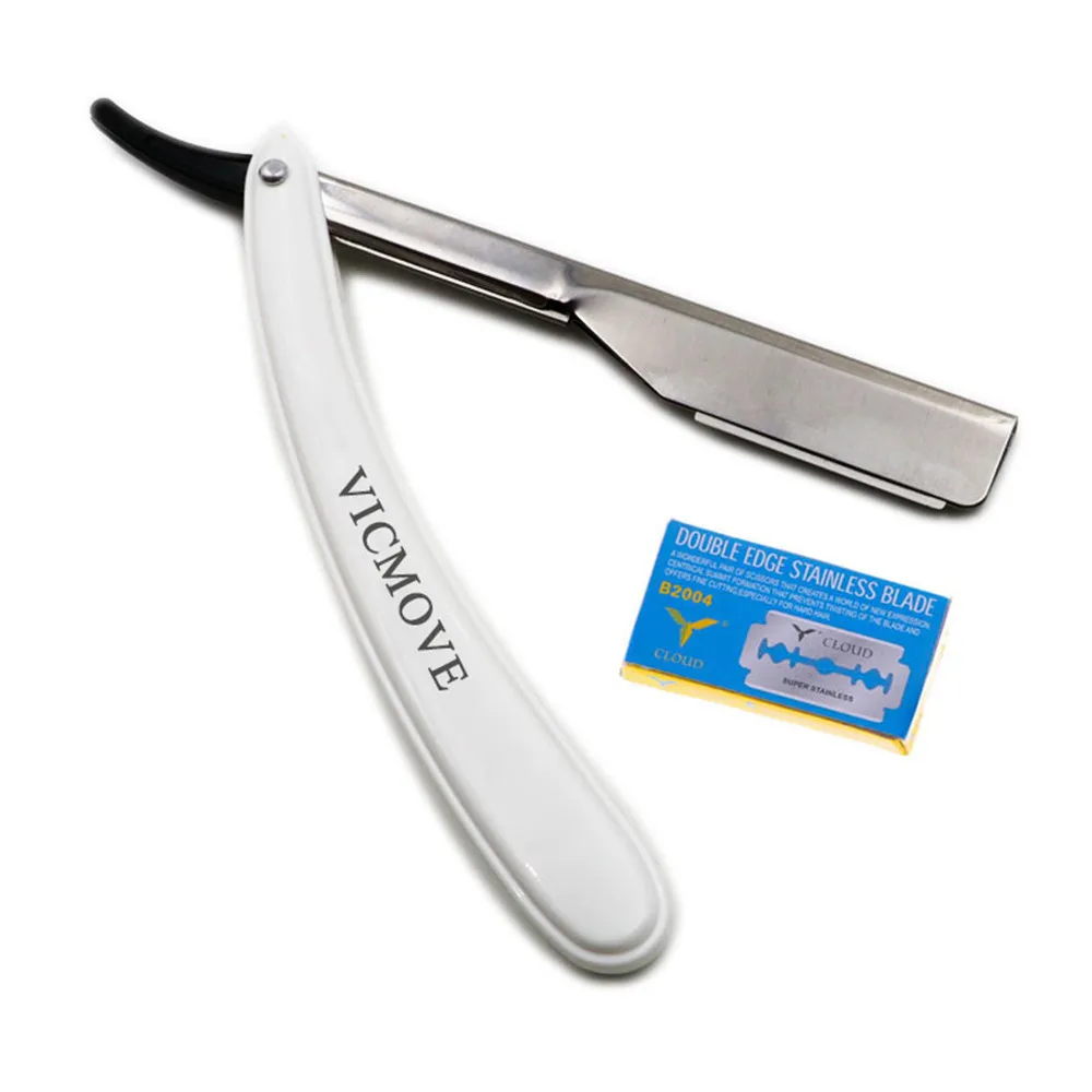 Professional Barber Straight Edge Razor Folding Shaving Knife Hair Removal Tools Razor blades