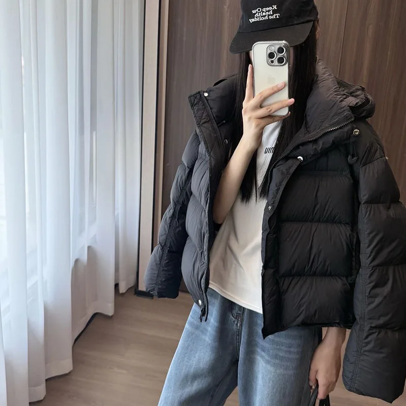 Paofu Freizeit-Damen-Daunenjacke, 2025, Winter, neuer koreanischer Stil, kurze Kapuze, lose Brotjacke, dick, warm, Damen-Daunenjacke H528