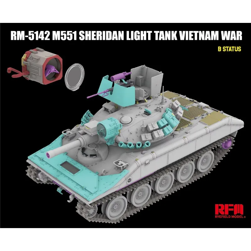 RYEFIELD 5142 1/35 escala M551 Sheridan tanque de luz guerra de Vietnam montaje kit de modelo de tanque de plástico