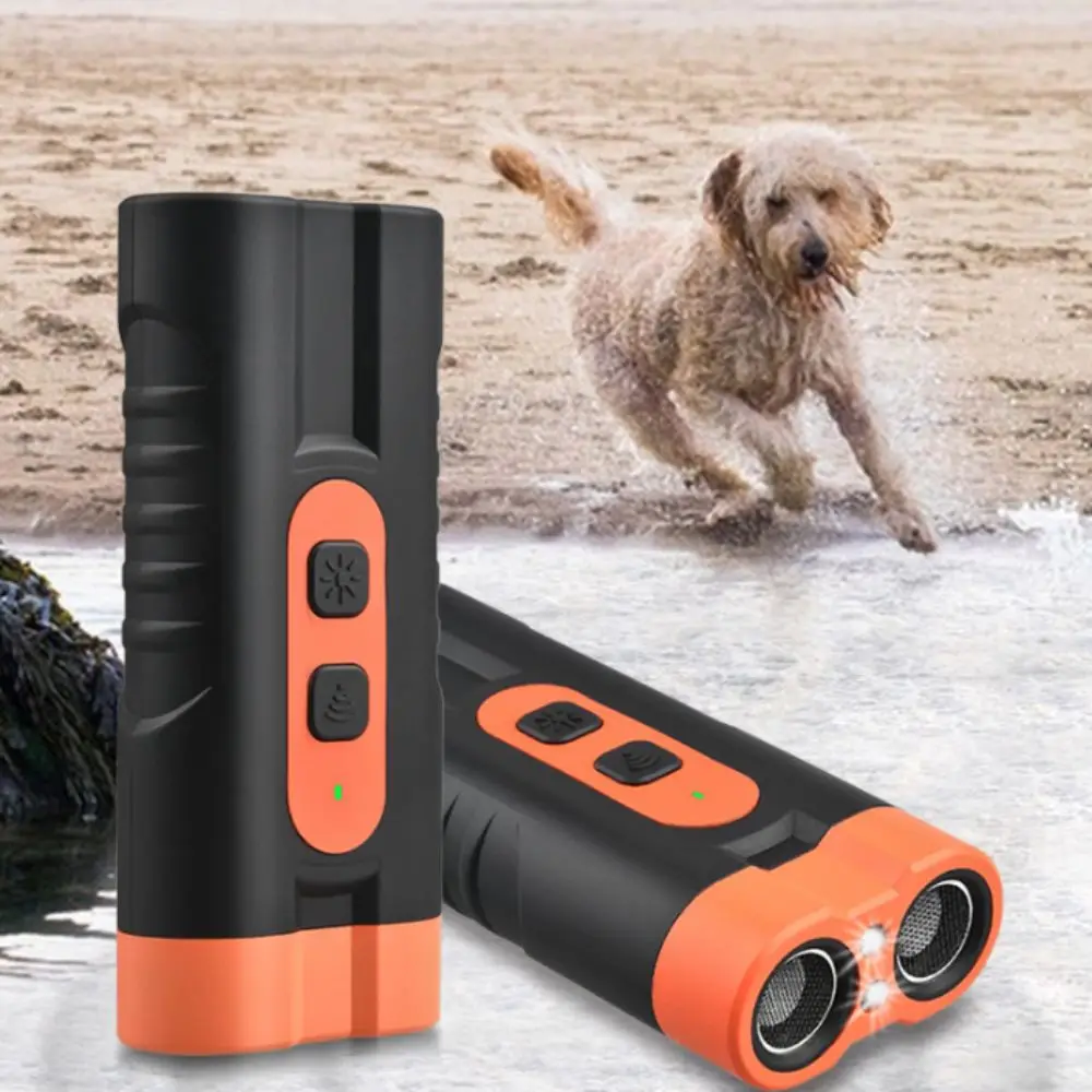 Répulsif Ultrasonique Rechargeable pour Chien, Télécommande avec Lampe de Poche LED, pour