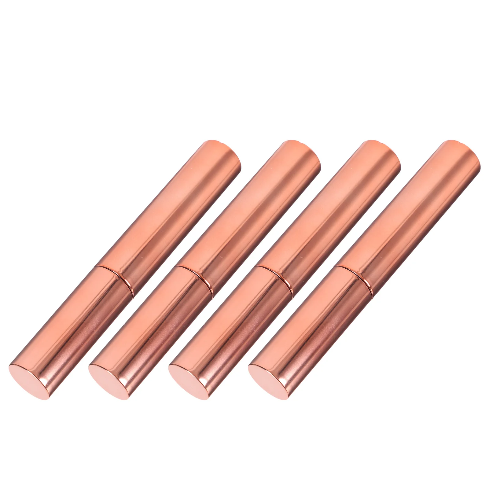 

4Pcs Empty Eyeliner Tube Golden DIY Mascara Bottle Reusable Plastic Refillable Container for Eyelash Cream Lip Gloss with Brush