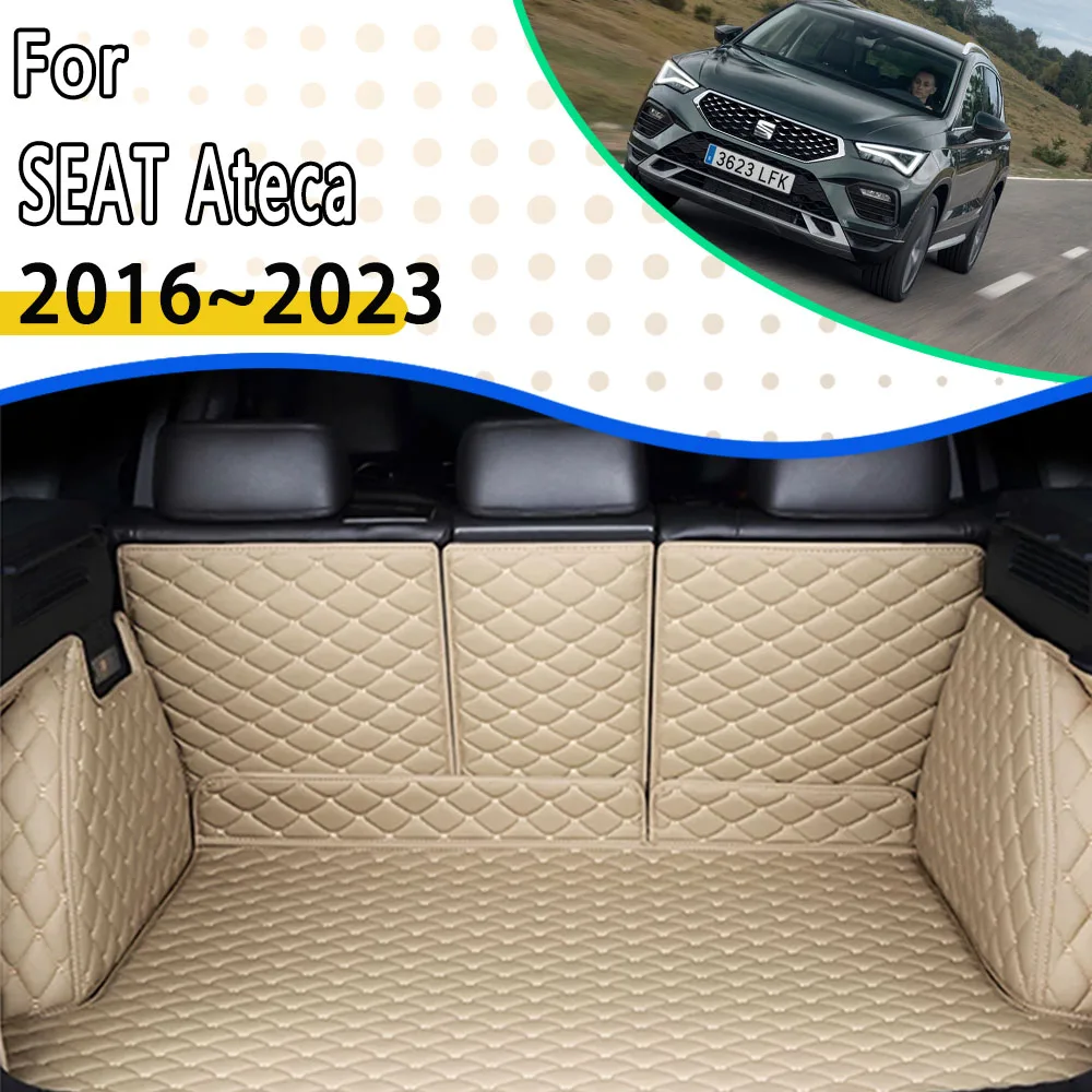 Car Rear Trunk Mats For SEAT Cupra Ateca KH7 2016~2023 5seat Waterproof Cargo Tray Trunk Carpet Tapis De Voiture Car Accessories