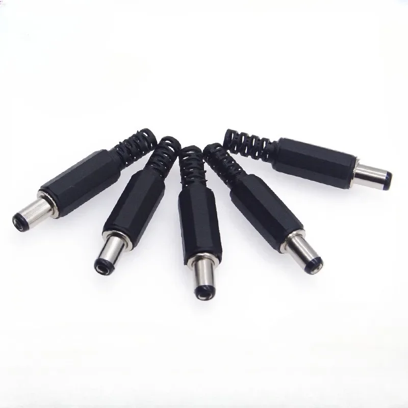 5.5x2.1mm DC Power Male Female Socket Adapter 12V 5.5*2.1mm DC Power Supply Plug Jack Screw Nut Panel Mount Connector 5/1Pair