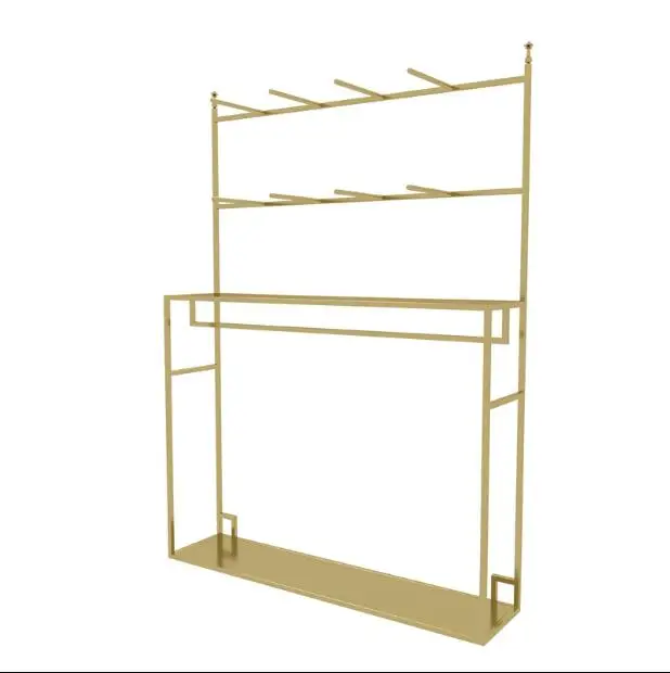 Lingerie shop shelf display rack bra underwear display rack golden pyjama hanger middle island rack high grade
